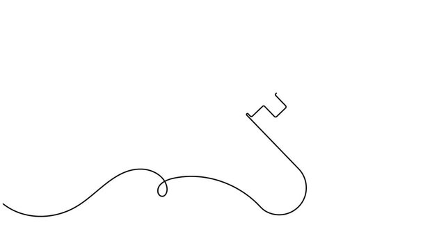 Modern medical capsule and cross icon sign continuous one line drawing moving on white background animation