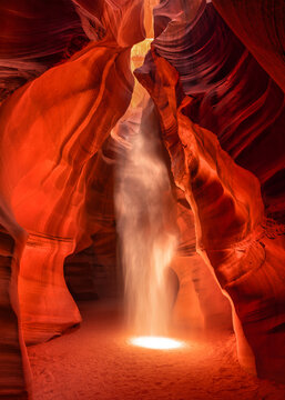 Mystical Spirit in Sunbeam at Antelope Canyon