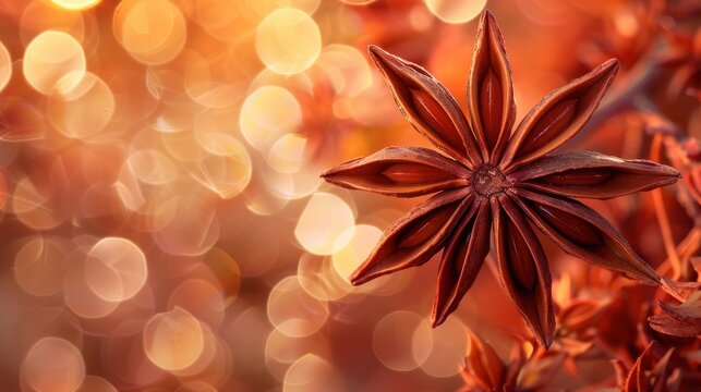 Rustic star anise featured in beverages. Focus on the item, with room for additional text