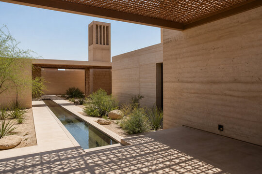 Climate Resilient Desert Courtyard with Passive Cooling