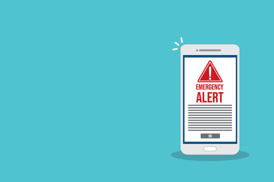 Security Warning Alert on Smartphone Screen with Emergency Notification Symbol
