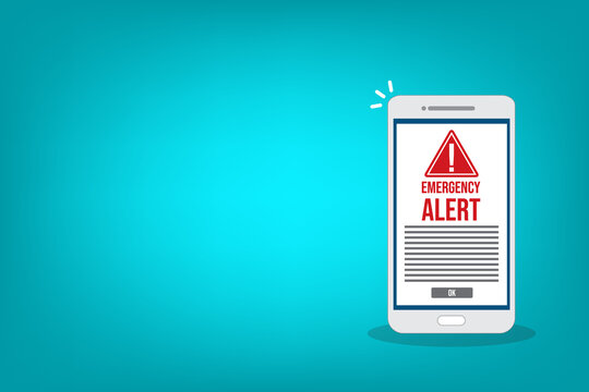 Emergency App Interface on Smartphone with Red Warning Alert and Critical Message