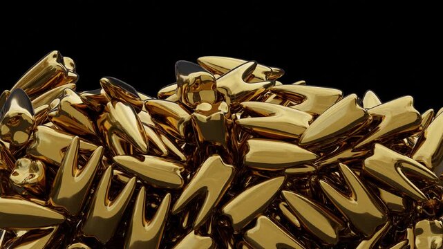 Gold Tooth Teeth Animation Curtain Transition Effect Transparent Background Alpha Channel