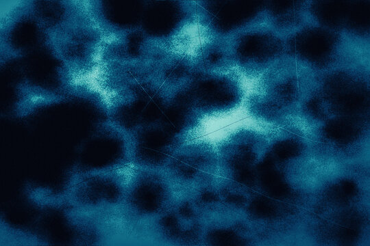 Abstract deep blue and black cloudy textured background with subtle scratch lines for overlay effect and grunge designs.