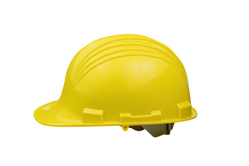 Fototapeta premium yellow hard hat. Yellow helmet isolated on white background. Safety helmet. 
