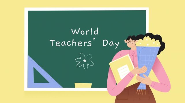 Happy World Teachers Day education celebration banner vector background