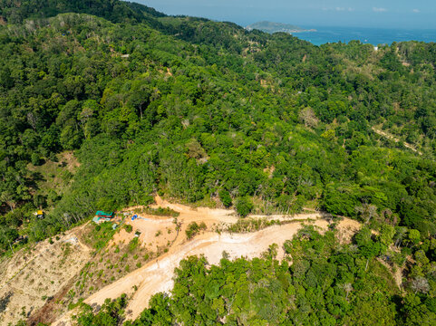 Deforestation aerial photo,Forest destroyed environmental damage from deforestation and land erosion in rural areas,Deforestation environmental destruction,Rainforest destroyed for human development