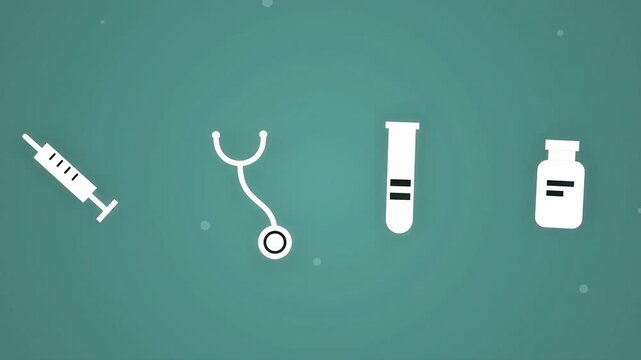 Medical Equipment and Healthcare Concept Flat Animation