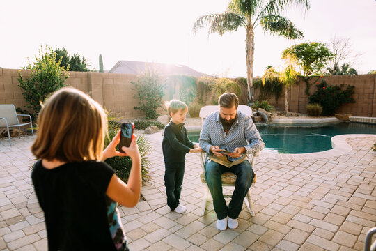 Child Giving his Father Gifts 