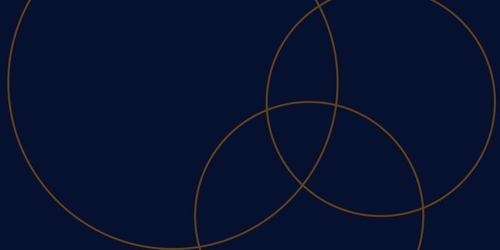Luxury dark blue navy background with gold circle and shadow. Modern textured dark blue background with realistic geometric shapes.