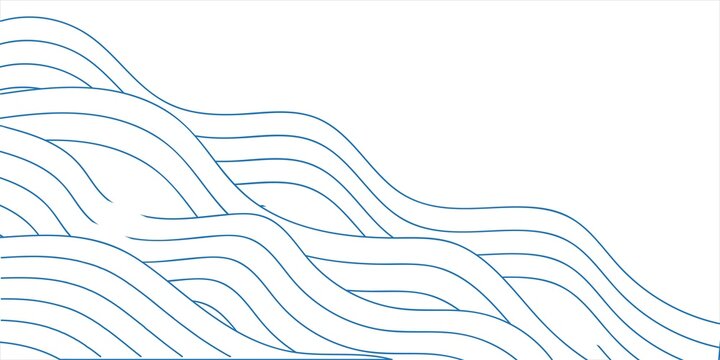 Blue water wave line pattern background. Japanese style concept.  Vector illustration