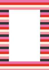 Fototapeta premium Pink black and red striped frame with 