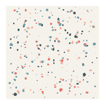 Abstract terrazzo pattern with scattered multicolored chips on a light background, perfect for modern design and decorative surfaces in illustration style.