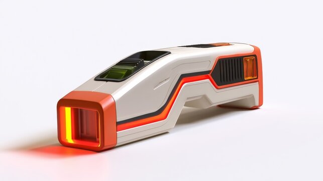 Wall stud detector with LED lights on white surface