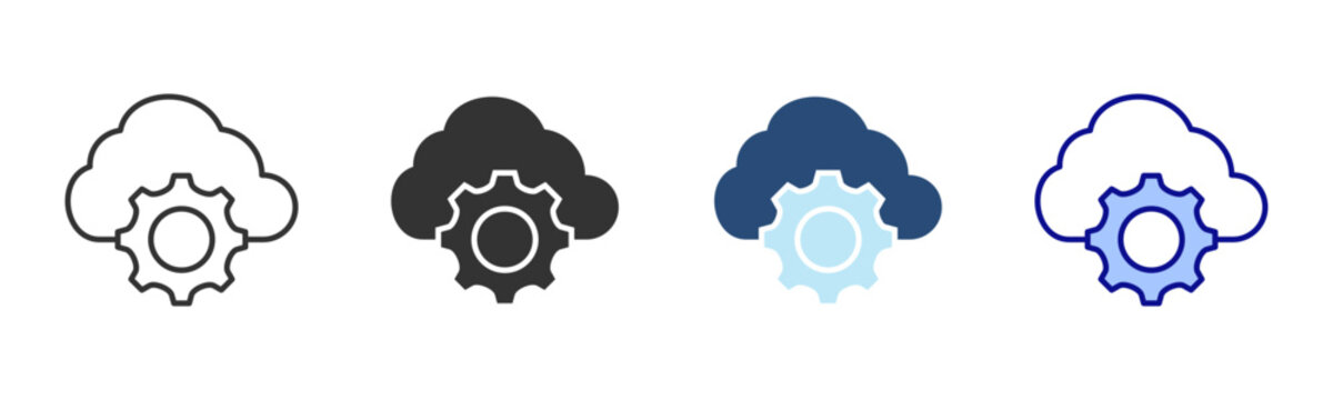 Cloud Icon Set. Designed In Multi Style
