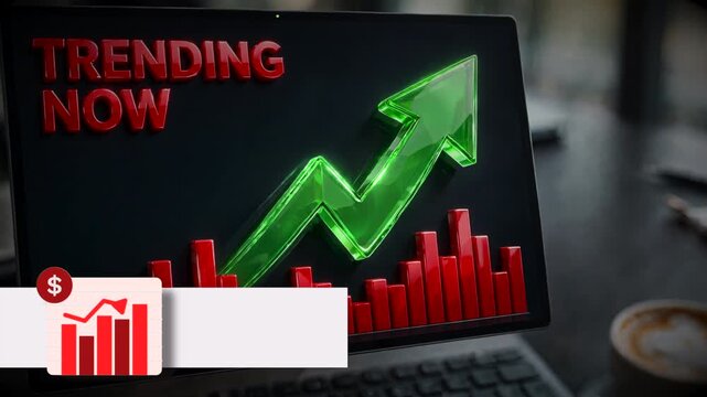 Upward trending title bar lower third