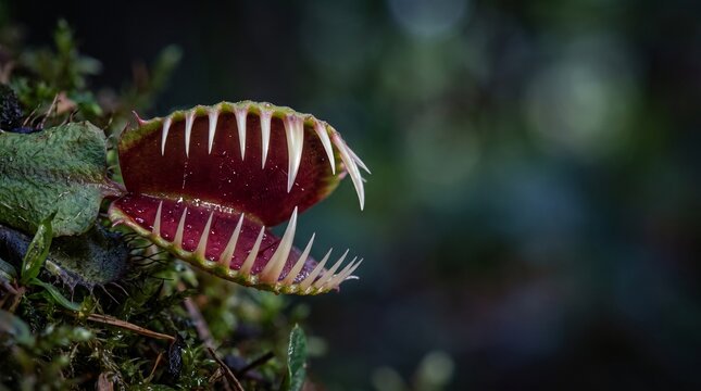 Venus Flytrap with Vampire Teeth Close-up