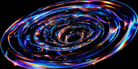 Abstract spiral galaxy background with glowing neon light rings and cosmic vortex energy © Nurjahan _Studio