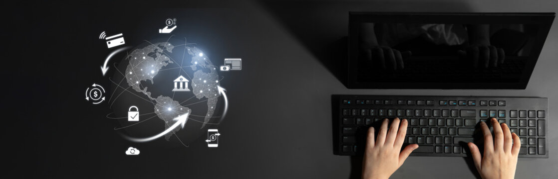 Worldwide digital payment network showing secure financial transactions. Digital payment supports transfer, digital payment ensures security, boosts convenience, drives global finance. Latch