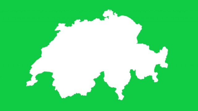 Switzerland wiggle animation map loop green background