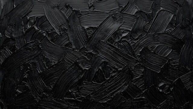 Thick black oil paint textured background with visible brush strokes
