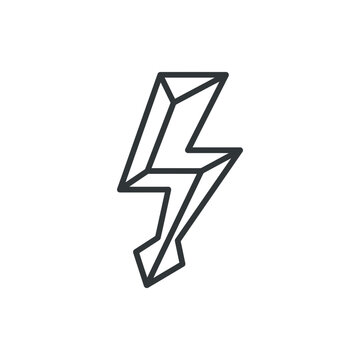 Stylized geometric lightning bolt icon outline.
