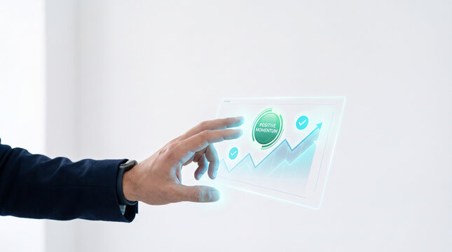 A professional hand interacting with a futuristic holographic interface displaying microlearning analytics data and performance metrics for modern digital education and training systems.