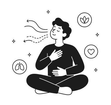 Person practicing deep breathing exercises for relaxation and mindfulness