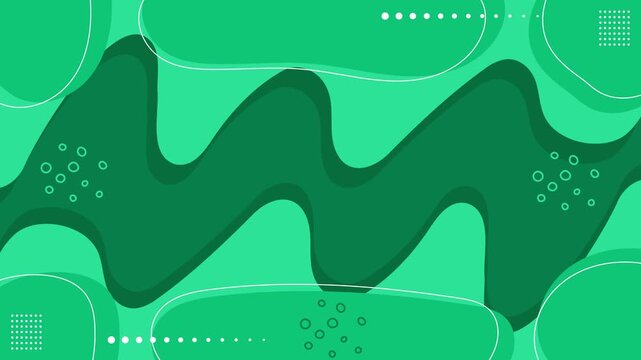 Abstract Green Wavy Banner Background with Organic Shapes Background Animation
