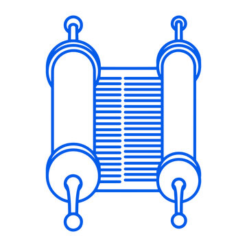 Jewish torah scroll line icon for rosh hashanah celebration