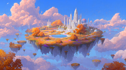 Fototapeta premium Autumn Sky Garden Secret Realm