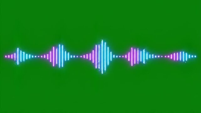 Audio Spectrum Analyzer on Green Screen Loopable Animation.