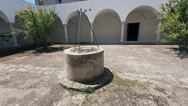 Ancient Well in Historic Certosa San Giacomo Monastery Capri Italy