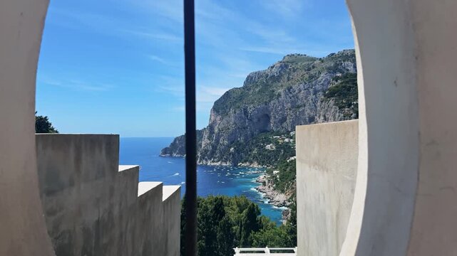 Scenic View of Marina Piccola Capri Island Italy Through Opening
