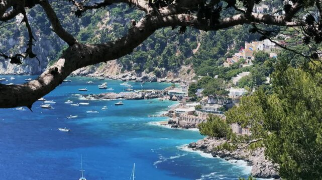 Scenic View Marina Piccola Bay Capri Island Italy Summer
