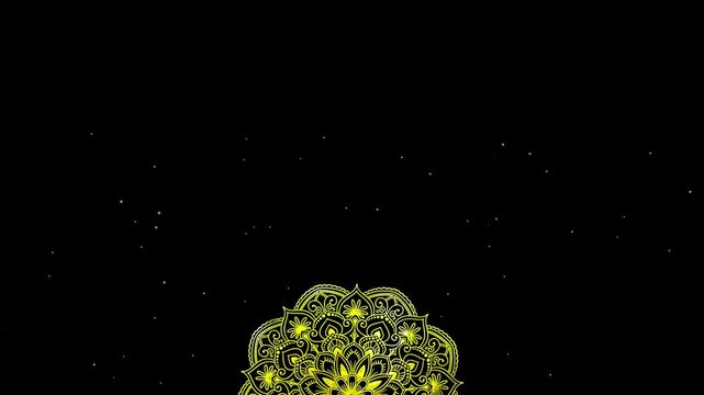 luxury gold 3d mandala animation with sparkle background