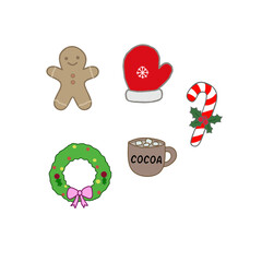 Fototapeta premium Winter and Christmas Icon Vector Illustration Set