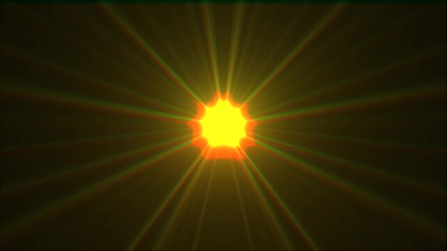 Lens flare effects light trails and energy source sphere animation