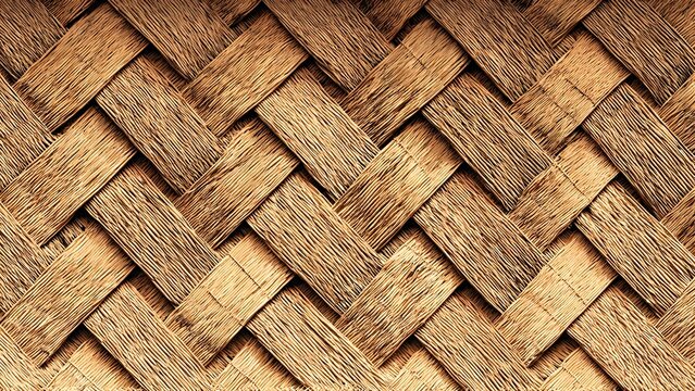 Woven bamboo panel displays a detailed diagonal herringbone pattern texture.