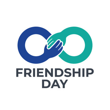 International Friendship Day Logo with Hands Holding in Infinity Shape