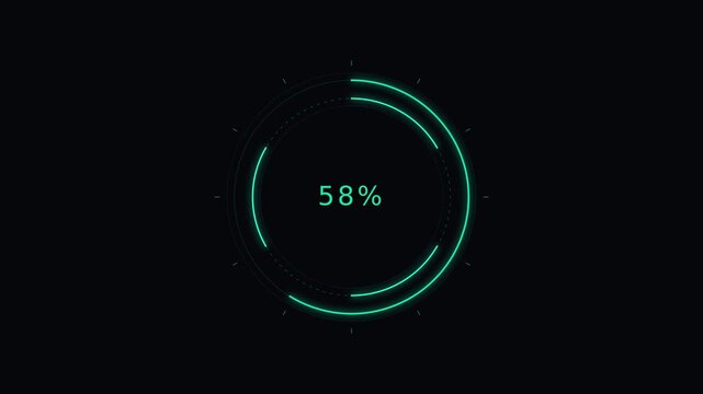 Neon mint arc ring sweeping to full circle with flash year 2027 reveal on black