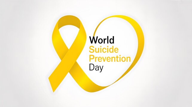World Suicide Prevention Day Awareness Yellow Ribbon Symbol Design