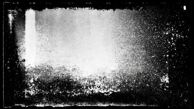 Vintage film frame texture border overlay with film grain dust and scratched grunge effect