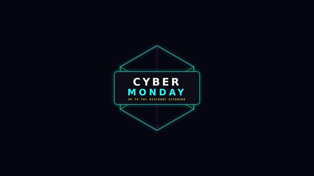 Rotating 3D wireframe crystal geometry cyber monday luxury deals backdrop