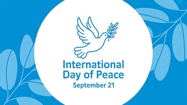 International Day of Peace September 21 Blue Dove Peace and Harmony Awareness Celebration Banner