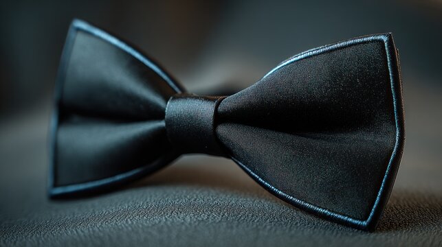Close up of a black bow tie