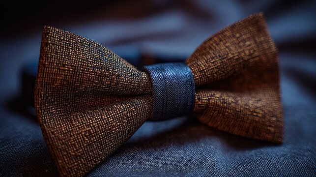 Close up of a stylish brown bow tie