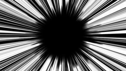 Fototapeta premium Abstract Black Hole and Speed Lines Effect in Black and White
