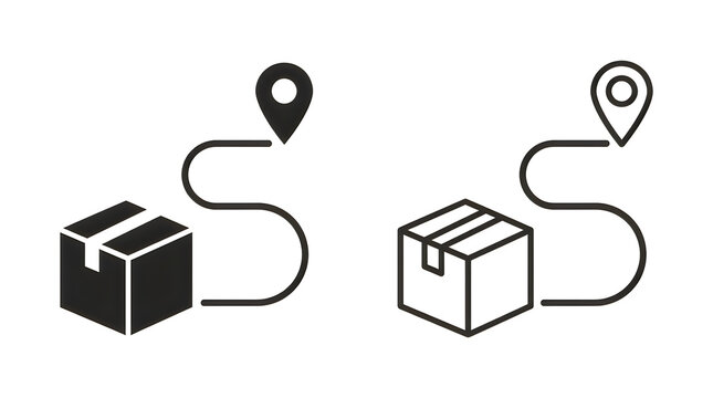 Delivery package tracking map pin icon