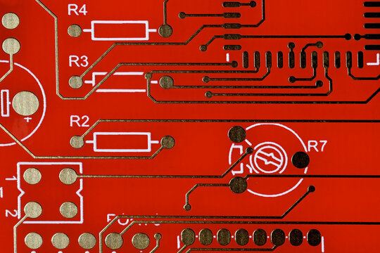 Red Circuit board abstract 